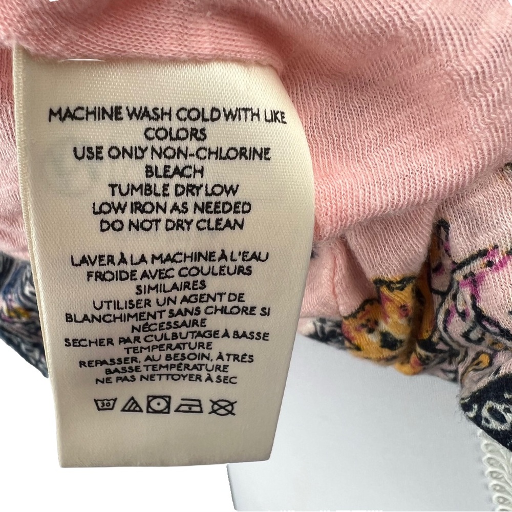 Free People Large Borderline Tube Top Boho Floral Paisley Strapless Pink - Picture 6 of 6